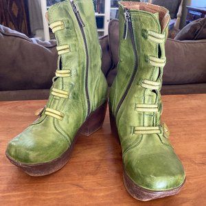 Jafa 671 Lime Green Button & Zip Boots